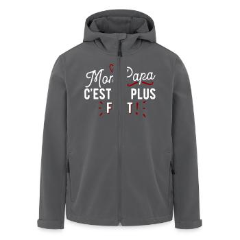 Papa le plus fort cadeau - Veste softshell homme en polyester recyclé Stanley/Stella - noir - Devant - AI Model Male 185 light (185cm)