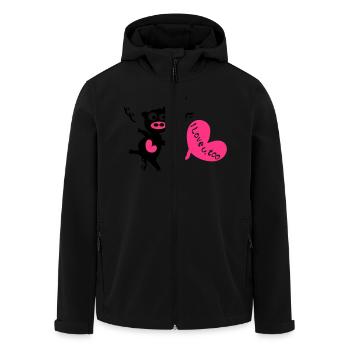 I Love U, too. Black piggy - Men’s Recycled Softshell Jacket by Stanley/Stella - black - Front - AI Model Male 185 light (185cm)