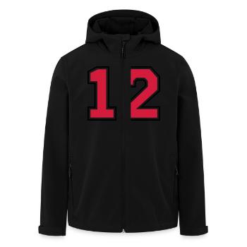 12__f2 - Recycelte Männer Softshell-Jacke von Stanley/Stella - Schwarz - Vorne - AI Model Male 185 light (185cm)
