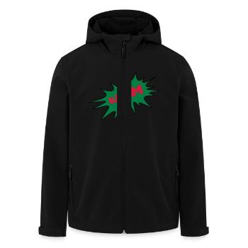 Bääm, Sprechblase, Comic, Cartoon, Gedankenblase, - Recycelte Männer Softshell-Jacke von Stanley/Stella - Schwarz - Vorne - AI Model Male 185 light (185cm)