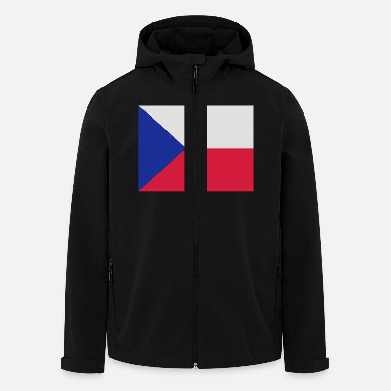 drapeau_republique_tcheque - Veste softshell homme en polyester recyclé Stanley/Stella - noir