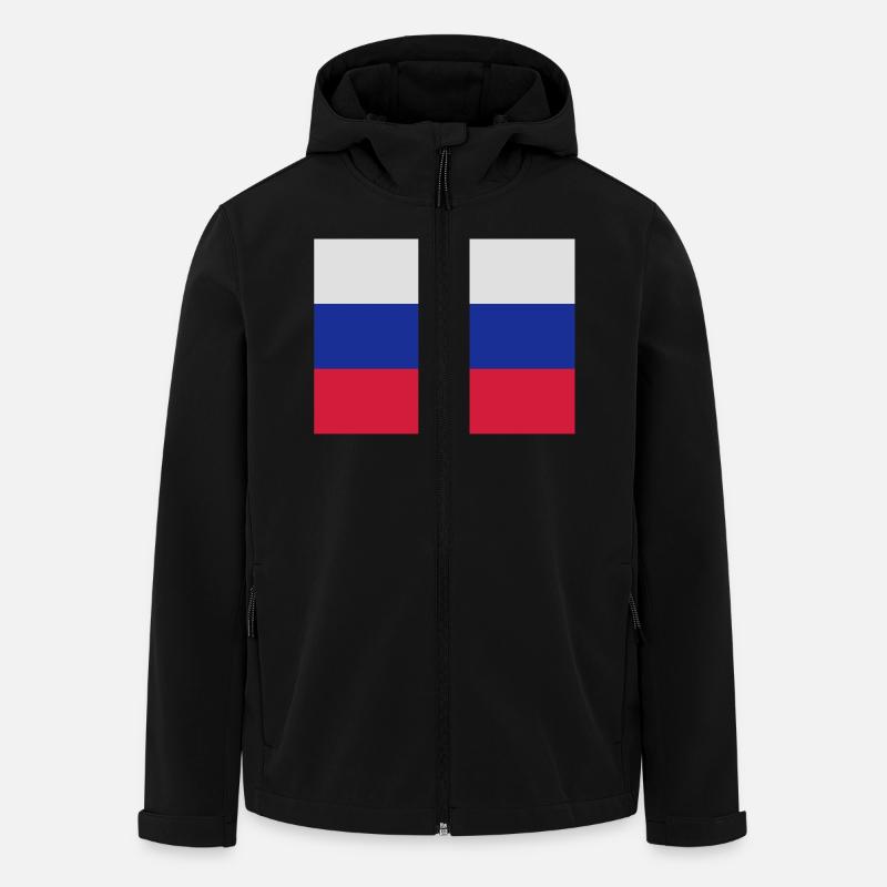 drapeau_russie - Veste softshell homme en polyester recyclé Stanley/Stella - noir