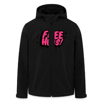 free_hugs__f2 - Veste softshell homme en polyester recyclé Stanley/Stella - noir - Devant - AI Model Male 185 light (185cm)