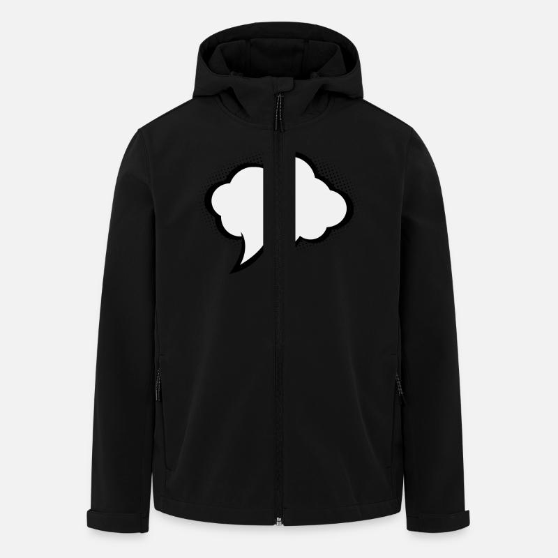 Comic snakkeboblen - Softshelljakke herre i resirkulert polyester Discoverer Stanley/Stella - svart