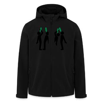 Lustige 4 Bier Alkohol trinkende Freunde Team Crew - Recycelte Männer Softshell-Jacke von Stanley/Stella - Schwarz - Vorne - AI Model Male 185 light (185cm)