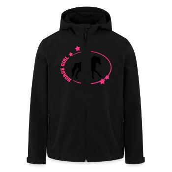 Horse Girl T-shirt/ Hoodie Design - Men’s Recycled Softshell Jacket by Stanley/Stella - black - Front - AI Model Male 185 light (185cm)