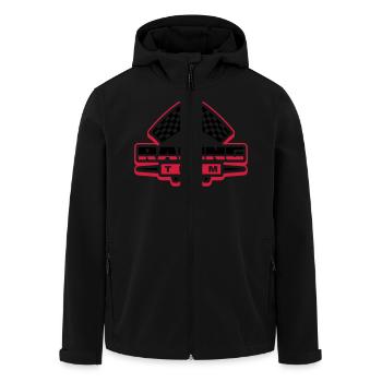 racing_team_ro2 - Men’s Recycled Softshell Jacket by Stanley/Stella - black - Front - AI Model Male 185 light (185cm)