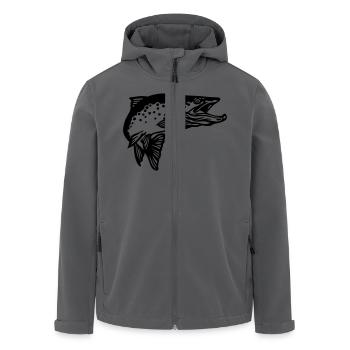 forelle2 - Recycelte Männer Softshell-Jacke von Stanley/Stella - Schwarz - Vorne - AI Model Male 185 light (185cm)