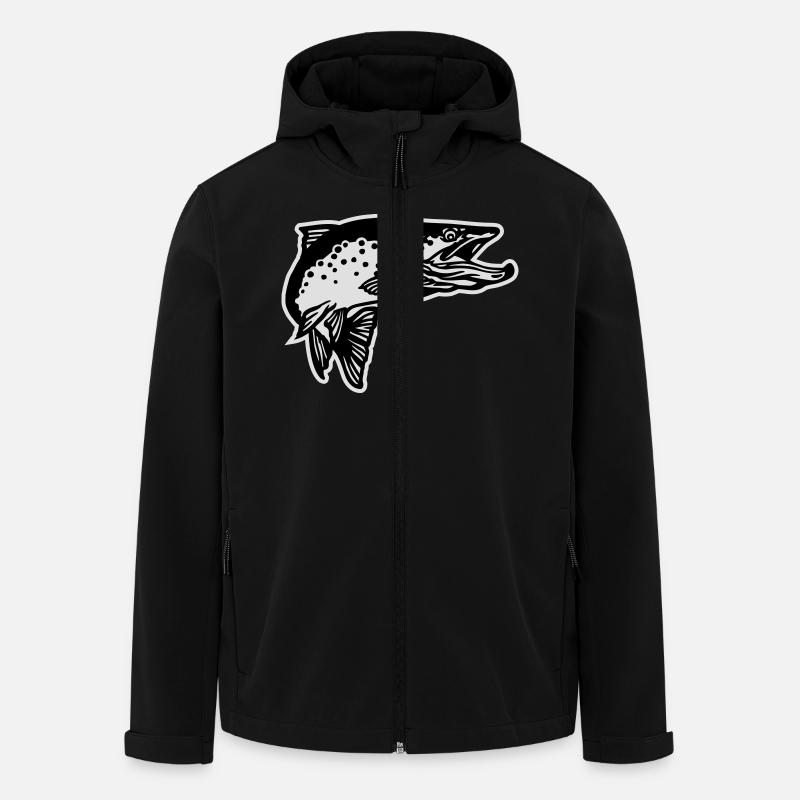 forelle2_2c_mit_kontur_2 - Men’s Recycled Softshell Jacket by Stanley/Stella - black