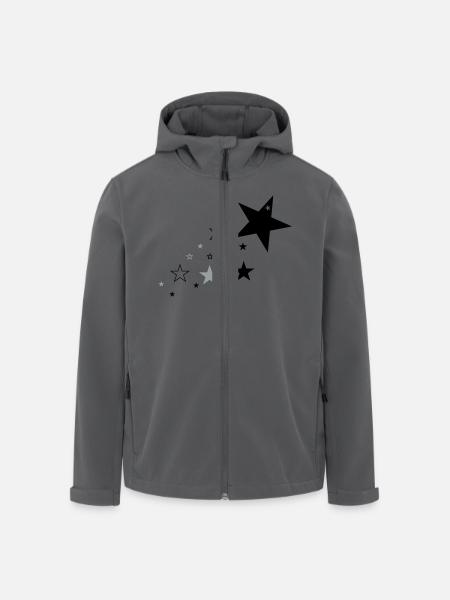 Sterne 1 - Recycelte Männer Softshell-Jacke von Stanley/Stella - Schwarz