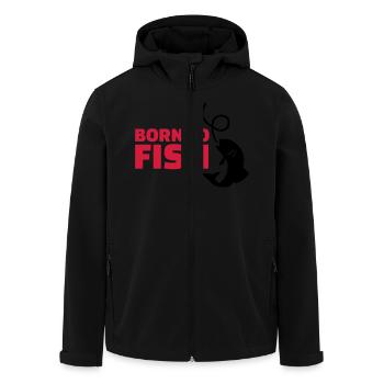 Born to Fish - Men’s Recycled Softshell Jacket by Stanley/Stella - black - Front - AI Model Male 185 light (185cm)