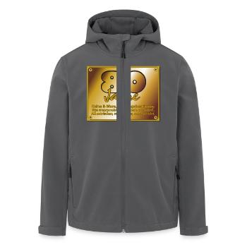 Geburtstag 80 Jahre - Messingschild - Recycelte Männer Softshell-Jacke von Stanley/Stella - Schwarz - Vorne - AI Model Male 185 light (185cm)