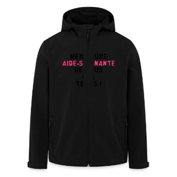 Aide Soignante / Aide Soignant / Hôpital / Médecin - Veste softshell homme en polyester recyclé Stanley/Stella - noir - Devant - AI Model Male 185 light (185cm)