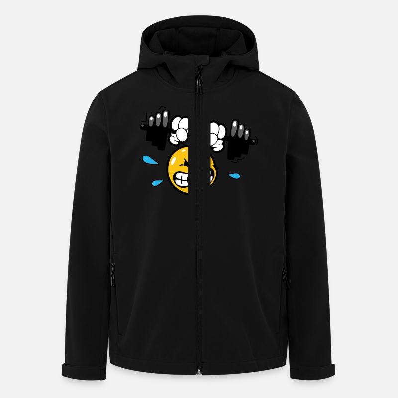 Smiley Weightlifting - Recycelte Männer Softshell-Jacke von Stanley/Stella - Schwarz