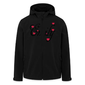 ♥ټI Love Emily-Vector Cute Confession Designټ♥ - Men’s Recycled Softshell Jacket by Stanley/Stella - black - Front - AI Model Male 185 light (185cm)