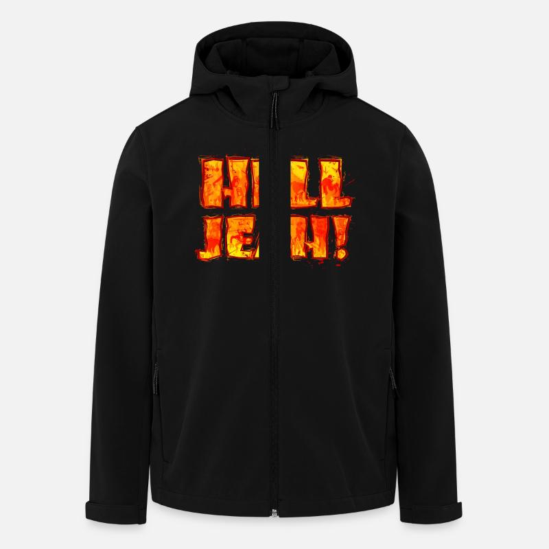 Hell Jeah! (lettrage) - Veste softshell homme en polyester recyclé Stanley/Stella - noir