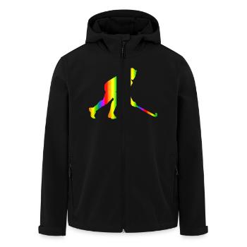 Bunter Unihockey Regenbogen - Recycelte Männer Softshell-Jacke von Stanley/Stella - Schwarz - Vorne - AI Model Male 185 light (185cm)