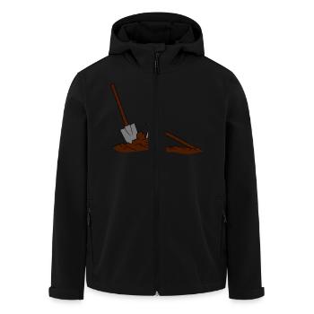 spitzhacke buddeln loch haufen schaufel graben - Recycelte Männer Softshell-Jacke von Stanley/Stella - Schwarz - Vorne - AI Model Male 185 light (185cm)