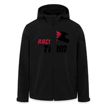 racing_team_02 - Men’s Recycled Softshell Jacket by Stanley/Stella - black - Front - AI Model Male 185 light (185cm)