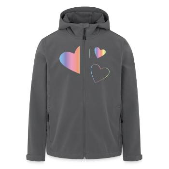 Regenbogen Herzen - Recycelte Männer Softshell-Jacke von Stanley/Stella - Schwarz - Vorne - AI Model Male 185 light (185cm)