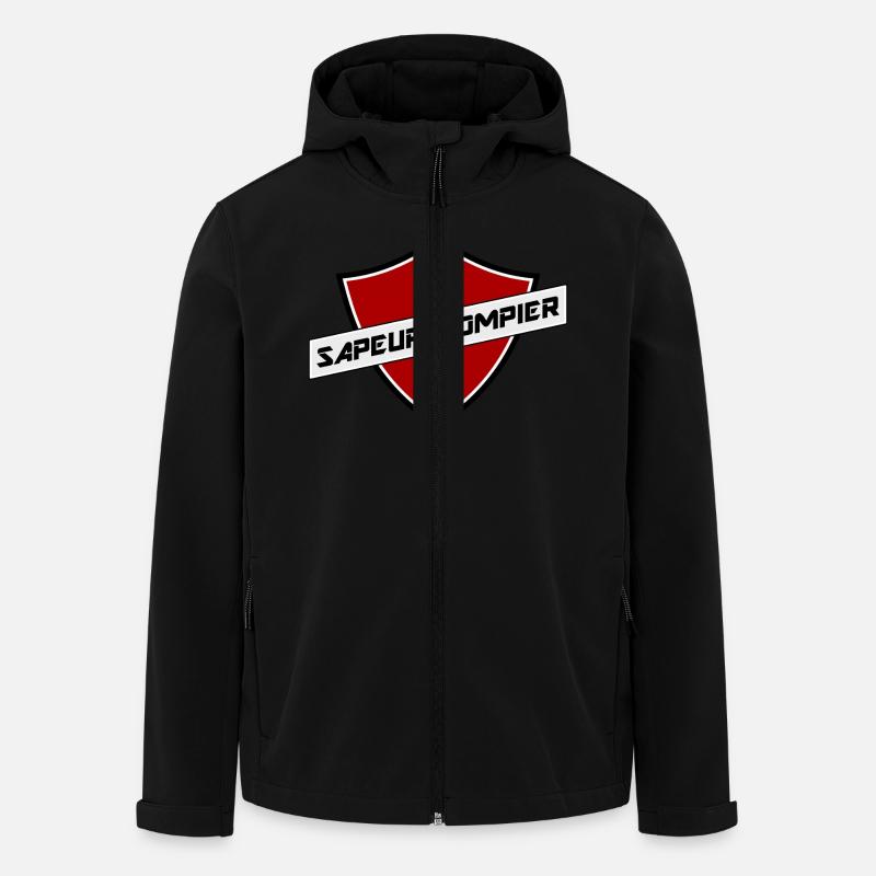 blason sapeur-pompier - Veste softshell homme en polyester recyclé Stanley/Stella - noir