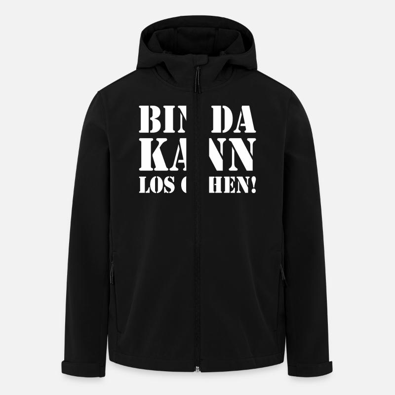 Bin da kann losgehen - Recycelte Männer Softshell-Jacke von Stanley/Stella - Schwarz