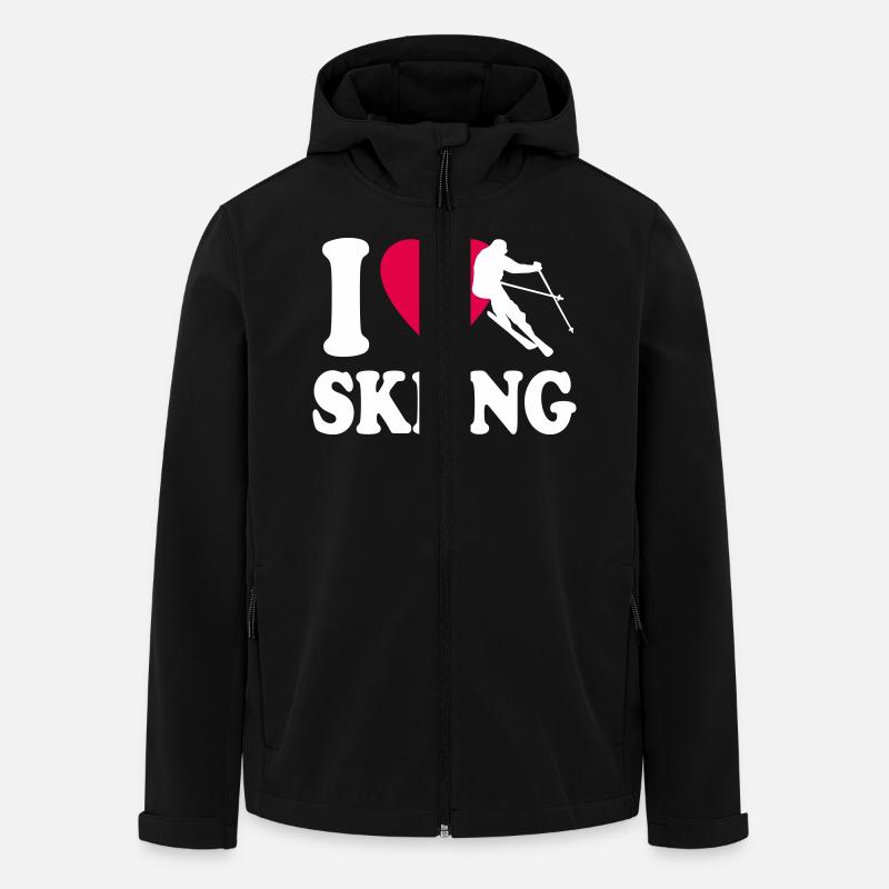 I love Skiing - Recycelte Männer Softshell-Jacke von Stanley/Stella - Schwarz