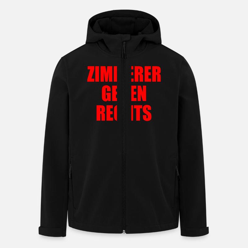 Zimmerer gegen rechts - Recycelte Männer Softshell-Jacke von Stanley/Stella - Schwarz