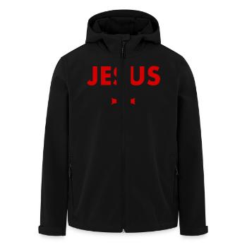 jesus kreuz - Recycelte Männer Softshell-Jacke von Stanley/Stella - Schwarz - Vorne - AI Model Male 185 light (185cm)