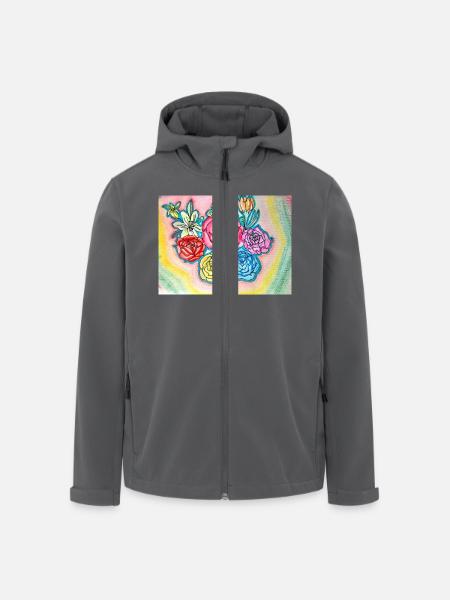 Flowers - Recycelte Männer Softshell-Jacke von Stanley/Stella - Schwarz