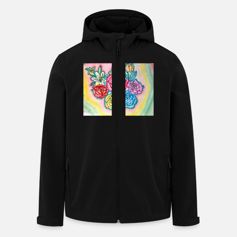 Flowers - Recycelte Männer Softshell-Jacke von Stanley/Stella - Schwarz