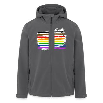 Pride Flag More Art - Men’s Recycled Softshell Jacket by Stanley/Stella - black - Front - AI Model Male 185 light (185cm)