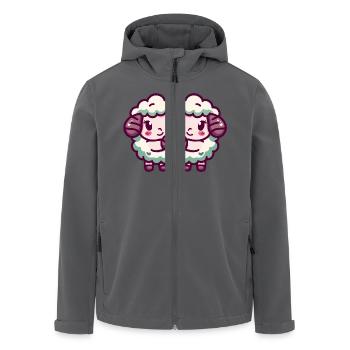 Schaf Paar Liebe Valentinstag - Recycelte Männer Softshell-Jacke von Stanley/Stella - Schwarz - Vorne - AI Model Male 185 light (185cm)
