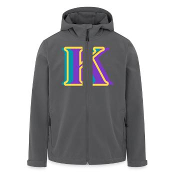Multicolored letter k - Men’s Recycled Softshell Jacket by Stanley/Stella - black - Front - AI Model Male 185 light (185cm)
