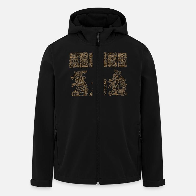 Glyphes des Mayas - Veste softshell homme en polyester recyclé Stanley/Stella - noir
