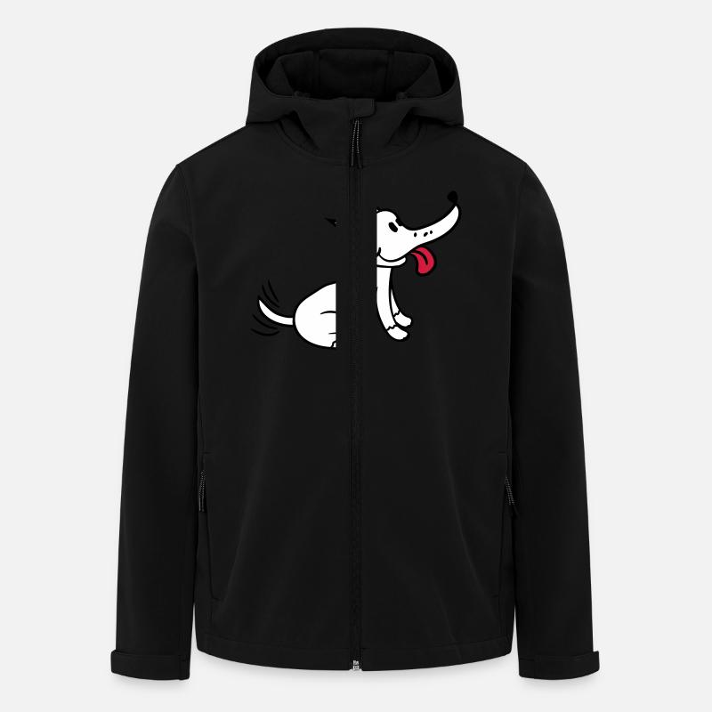 Dog wagging excited cute happy - Men’s Recycled Softshell Jacket by Stanley/Stella - black