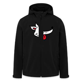 Dog Face Funny Cute Tongue Sticking Out Head - Men’s Recycled Softshell Jacket by Stanley/Stella - black - Front - AI Model Male 185 light (185cm)