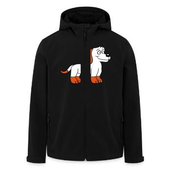 Hund Steht Süß Kleiner Glücklicher Welpe Haustier - Recycelte Männer Softshell-Jacke von Stanley/Stella - Schwarz - Vorne - AI Model Male 185 light (185cm)