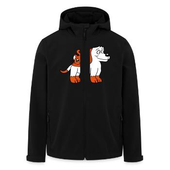 Hund Katze Zwei Freunde Team Kätzchen 2 Duo Crew - Recycelte Männer Softshell-Jacke von Stanley/Stella - Schwarz - Vorne - AI Model Male 185 light (185cm)