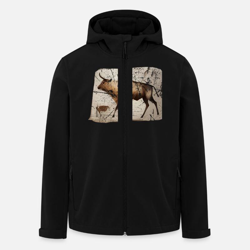 Aurochs primeval cattle cave picture - Men’s Recycled Softshell Jacket by Stanley/Stella - black
