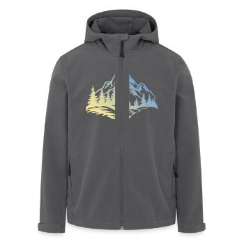 Montagnes Nature - Veste softshell homme en polyester recyclé Stanley/Stella - noir - Devant - AI Model Male 185 light (185cm)
