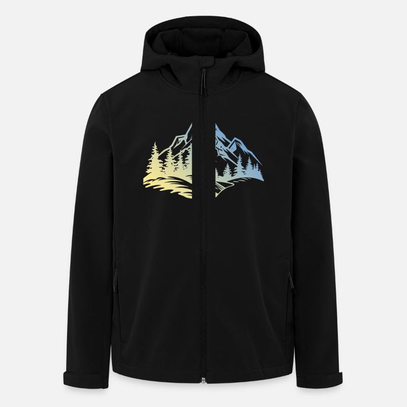 Berge Natur - Recycelte Männer Softshell-Jacke von Stanley/Stella - Schwarz