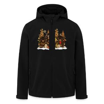 Afro Gnome Christmas - Men’s Recycled Softshell Jacket by Stanley/Stella - black - Front - AI Model Male 185 light (185cm)