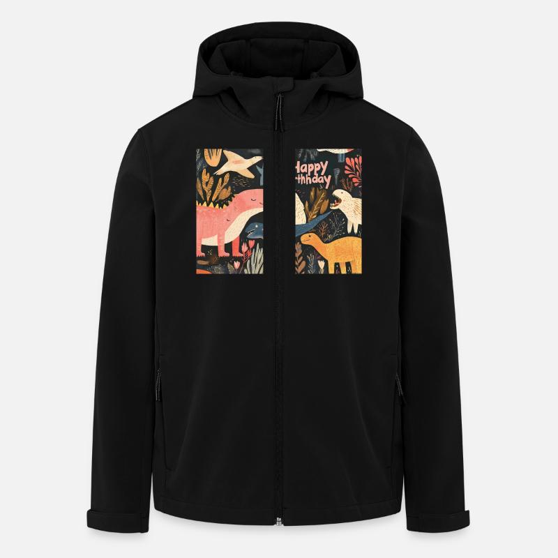 Joyeux anniversaire Dino - Veste softshell homme en polyester recyclé Stanley/Stella - noir
