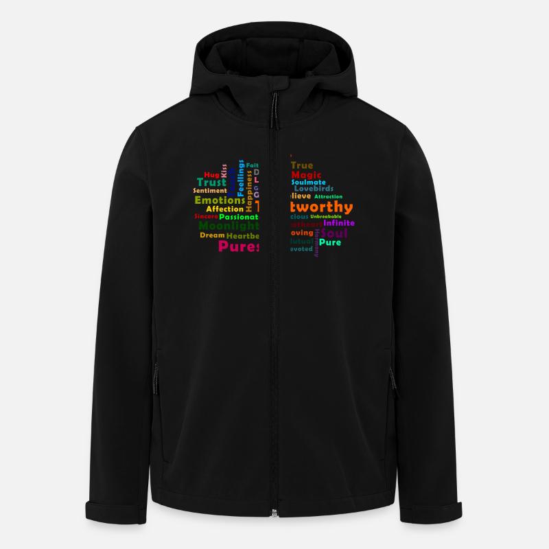 Nuage de mots d amour - Veste softshell homme en polyester recyclé Stanley/Stella - noir