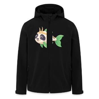 PandaPanzerwels – Süßes Hybrid-Design - Recycelte Männer Softshell-Jacke von Stanley/Stella - Schwarz - Vorne - AI Model Male 185 light (185cm)