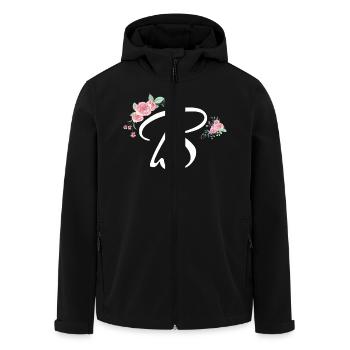 Buchstabe b Blumen - Recycelte Männer Softshell-Jacke von Stanley/Stella - Schwarz - Vorne - AI Model Male 185 light (185cm)