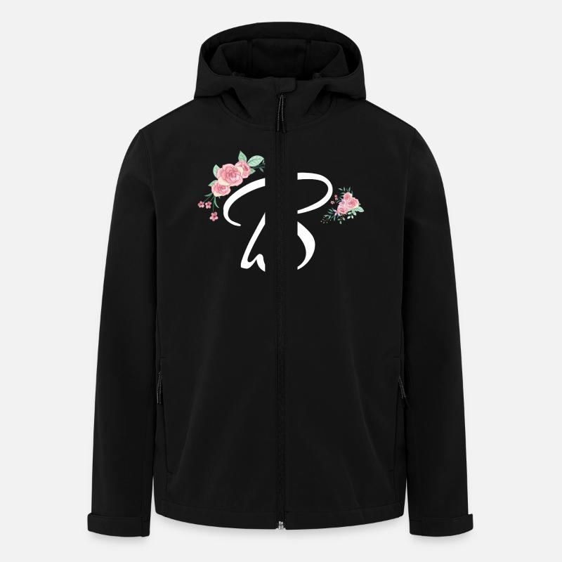 Lettre b fleurs - Veste softshell homme en polyester recyclé Stanley/Stella - noir