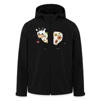 Cow - Men’s Recycled Softshell Jacket by Stanley/Stella - black - Front - AI Model Male 185 light (185cm)