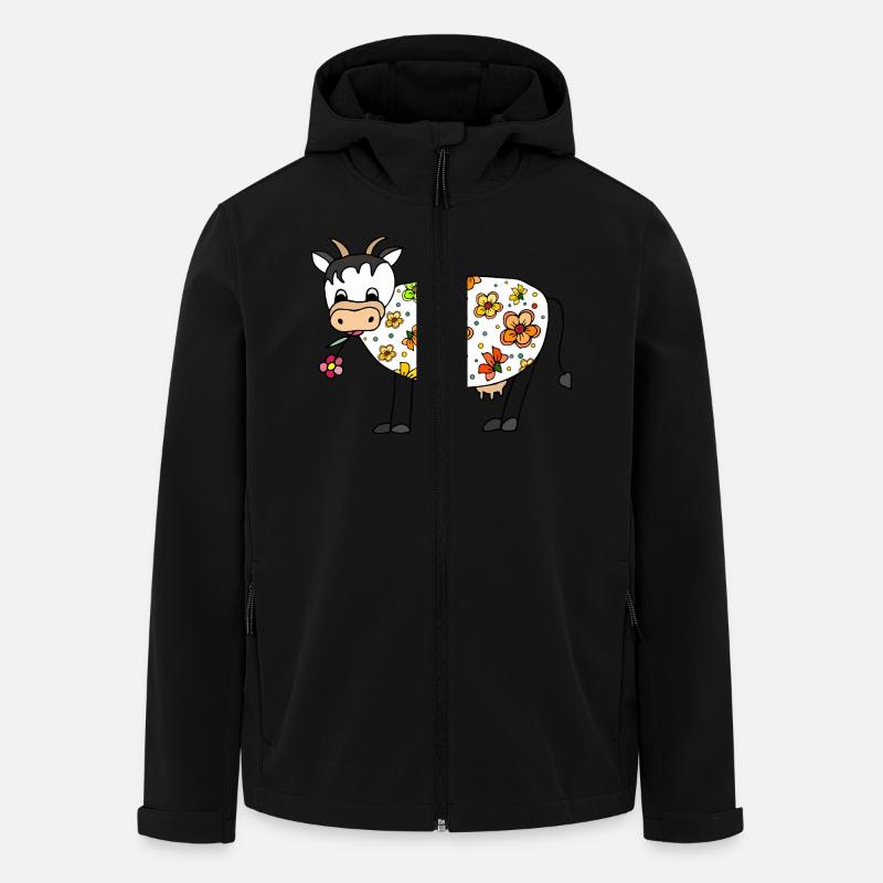 Kuh - Recycelte Männer Softshell-Jacke von Stanley/Stella - Schwarz